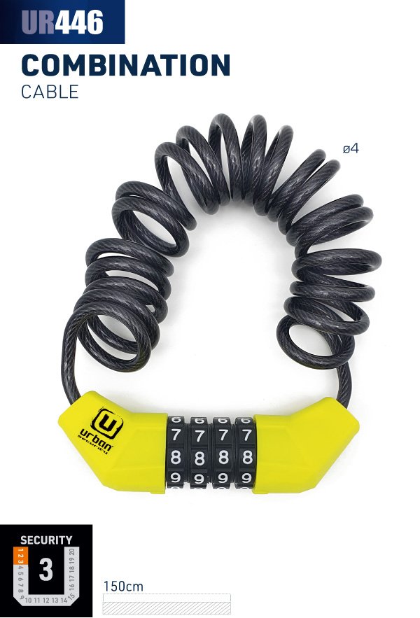URBAN UR446 ŞİFRELİ KABLOLU KASK KİLİDİ