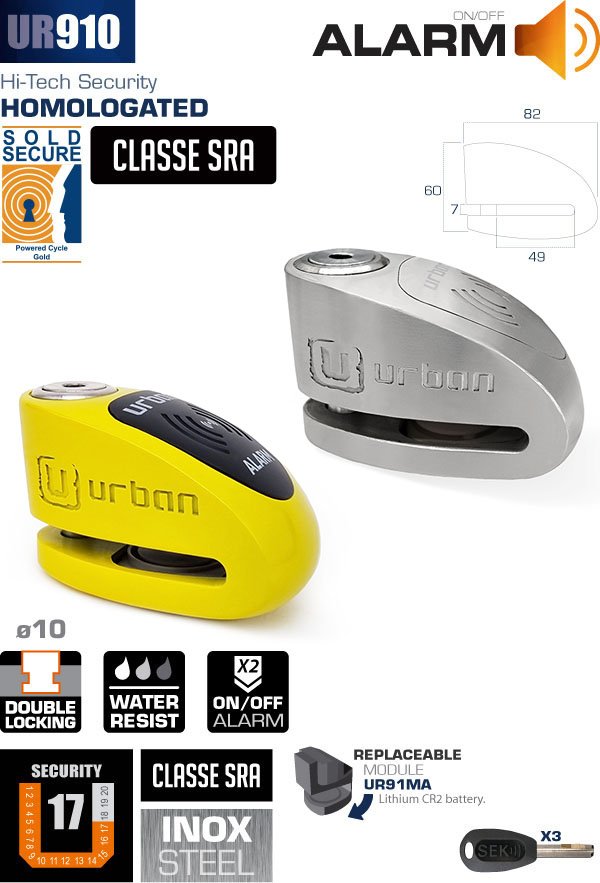URBAN UR910S ALARMLI DİSK KİLİDİ - Görsel 2