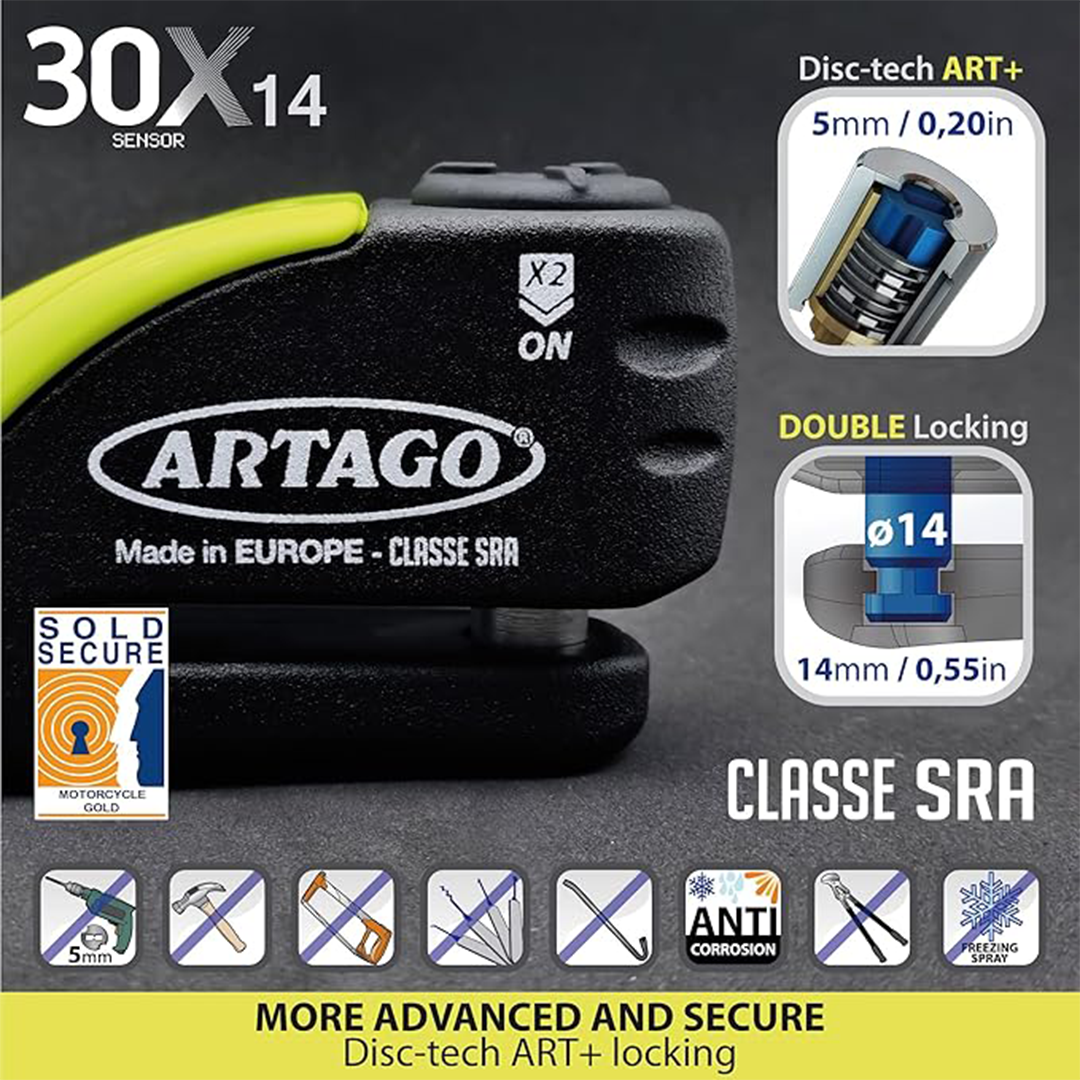 ARTAGO 30X14 14MM ALARMLI DİSK KİLİDİ - Görsel 2